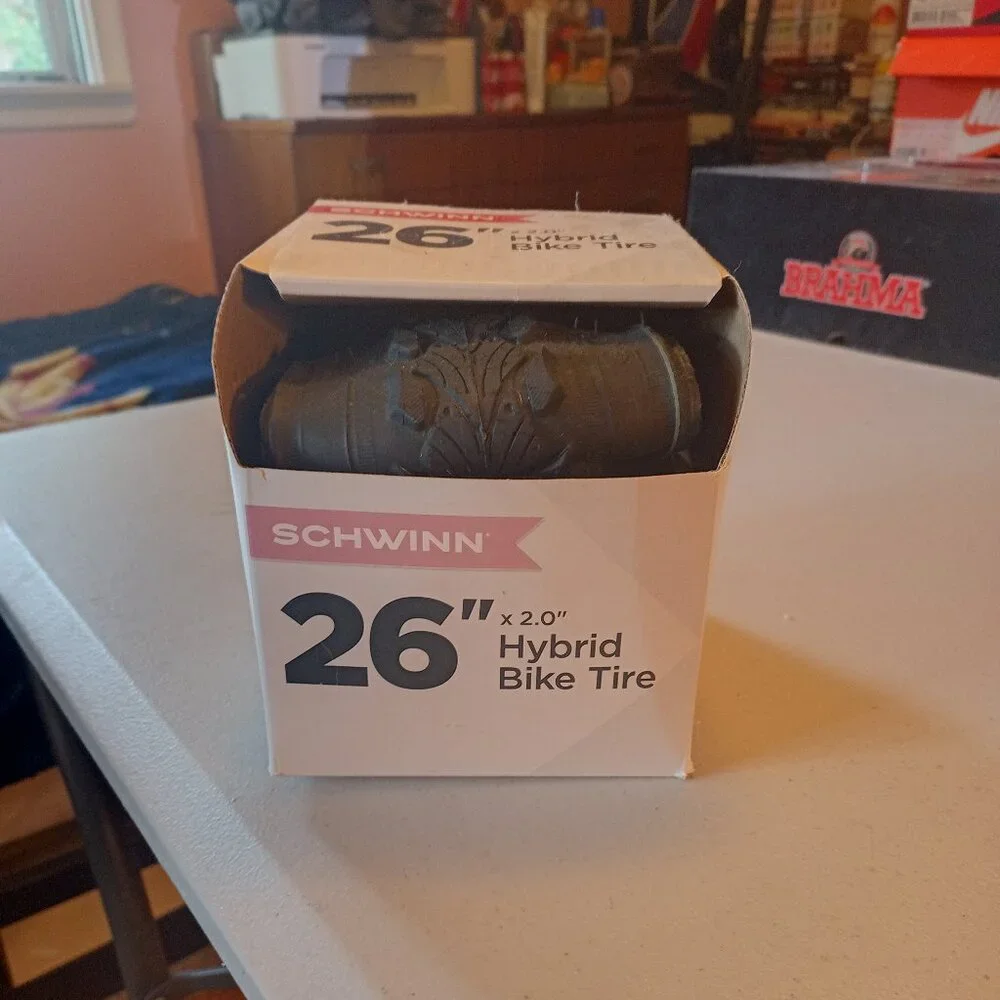 NEW Schwinn 26” x 2.0” Hybrid Bike Tire Combination Thread Black x 2 - Picture 1 of 4